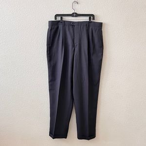 Claiborne Dark Gray Men’s Cuffed Pleated Dress Pants Slacks 38x30
